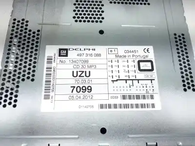 Pezzo di ricambio per auto di seconda mano impianto audio / radio cd per opel corsa d corsavan riferimenti oem iam 13407099  497316088