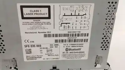 Second-hand car spare part audio system / radio cd for seat leon (5f1) 1.6 tdi oem iam references 5f0035869 a2c37975107 