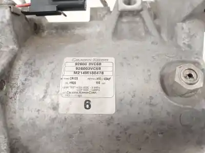 Peça sobressalente para automóvel em segunda mão compressor de ar condicionado a/a a/c por nissan note (e12) 1.5 dci referências oem iam 926003vc68 m214m180478 