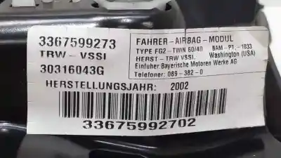 Peça sobressalente para automóvel em segunda mão airbag dianteiro esquerdo por bmw x5 (e53) 3.0d referências oem iam 30316043g  39398