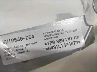 Peça sobressalente para automóvel em segunda mão airbag de cortina dianteiro esquerdo por seat leon (1p1) comfort limited referências oem iam 1p0880741a  84333