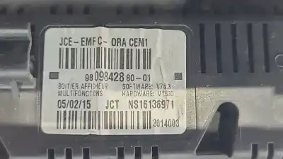 Second-hand car spare part multifunction display for citroen berlingo multispace (b9) 1.6 hdi 75 / bluehdi 75 oem iam references 980984288001  