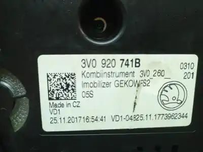Peça sobressalente para automóvel em segunda mão quadrante por skoda superb iii (3v3) 2.0 tdi referências oem iam 3v0920741b  