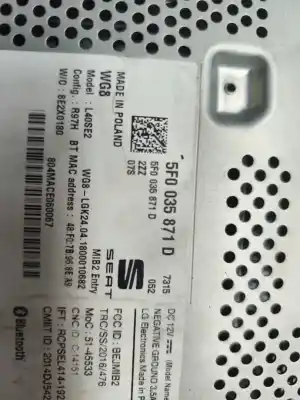 Автозапчастина б/у аудіо система / радіо cd для seat leon st (5f8) x-perience 4drive посилання на oem iam 5f0035871d  