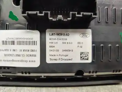 Peça sobressalente para automóvel em segunda mão comando de sofagem (chauffage / ar condicionado) por ford kuga st-line referências oem iam lj6t-18c612-ad  