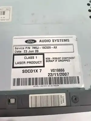 Second-hand car spare part audio system / radio cd for ford c-max (cb3) 2.0 tdci cat oem iam references 7m5j18c939ax  