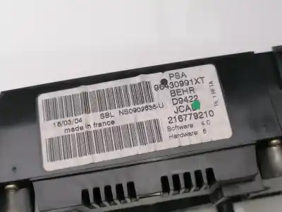Second-hand car spare part heating / air conditioning control panel for peugeot 307 break / sw (s1) 1.6 16v cat oem iam references 96430991xt  216779210