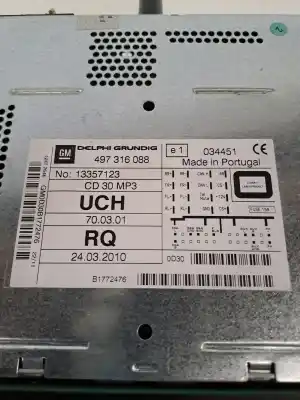 Gebrauchtes Autoersatzteil audiosystem / radio-cd zum opel zafira a 2.0 di 16v oem-iam-referenzen 13464826  497316088