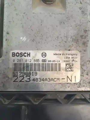 Автозапчастина б/у ебу контролер двигуна для fiat doblo cargo 1.3 16v jtd cat посилання на oem iam 51798819  0281012865