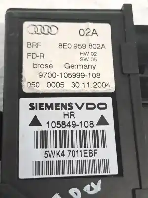 Автозапчасти б/у мотор заднего правого стекла за audi a4 b7 (8ec) 3.0 tdi quattro ссылки oem iam 8e0959802e  8e0959802a