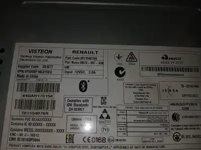 Peça sobressalente para automóvel em segunda mão Sistema De áudio / Rádio Cd por RENAULT CLIO IV CLIO IV Referências OEM IAM 281154076R  