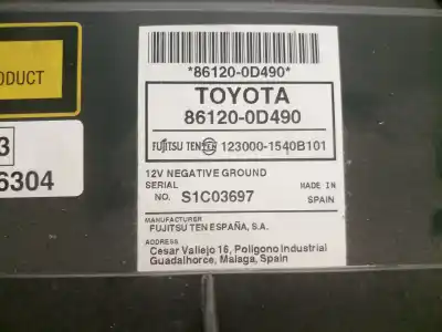 Автозапчастина б/у аудіо система / радіо cd для toyota yaris (ksp9/scp9/nlp9) 1krfe посилання на oem iam 861200d490  