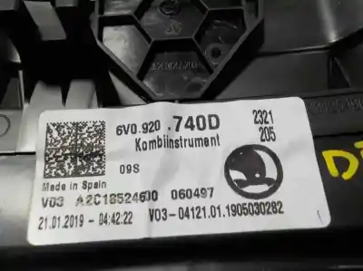 Second-hand car spare part dashboard for skoda fabia 1.0 mpi oem iam references 6v0920740d a2c18524600 6v0920740d