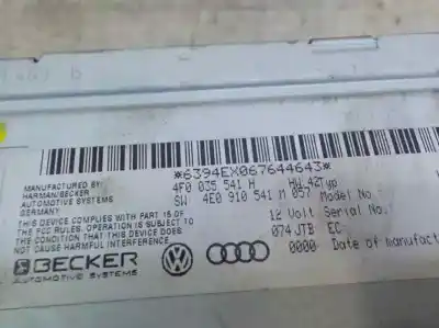 Автозапчастина б/у аудіо система / радіо cd для audi a6 allroad c6 (4fh) 3.0 tdi quattro посилання на oem iam 4f0035541n  4f0035541h