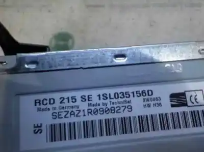Second-hand car spare part audio system / radio cd for seat mii (kf1) 1.0 oem iam references 1sl035156dqwa  1sl035156d