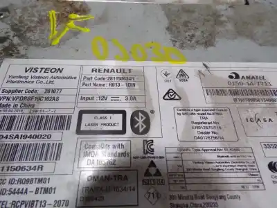 İkinci el araba yedek parçası ses sistemi / radyo cd için renault master iii furgoneta (fv) 2.3 dci 130 fwd (fv0m fv0y) oem iam referansları 281152296r  281150634r