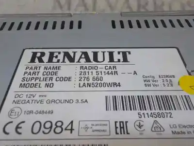 Second-hand car spare part multifunction display for renault captur 1.2 tce energy oem iam references 281158779r  281151144r