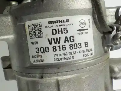Peça sobressalente para automóvel em segunda mão compressor de ar condicionado a/a a/c por seat leon (kl1) 1.0 tsi referências oem iam 3q0816803b  3q0816803b