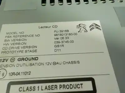 Second-hand car spare part audio system / radio cd for ds ds 4 crossback 1.6 thp oem iam references   9818013180