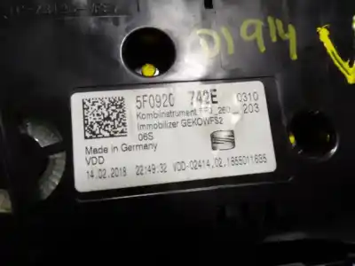 Автозапчасти б/у приборная доска за seat leon st (5f8) 1.4 tgi bivalent. gasolina / cng ссылки oem iam 5f0920742e a2c12362400 5f0920742e