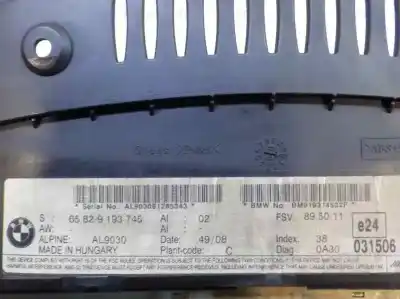 Peça sobressalente para automóvel em segunda mão display gps / multimídia por bmw serie 6 cabrio (e64) 3.0 turbodiesel cat referências oem iam 65829193755 919374502f 65829193745