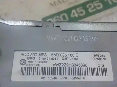 Second-hand car spare part audio system / radio cd for volkswagen tiguan (5n1) 2.0 tdi oem iam references 5m0057186cx  5m0035186c