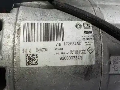Автозапчасти б/у компрессор кондиционера воздуха за renault captur i (j5_, h5_) 1.2 tce 120 ссылки oem iam 926000734r t2634bc 926000734r