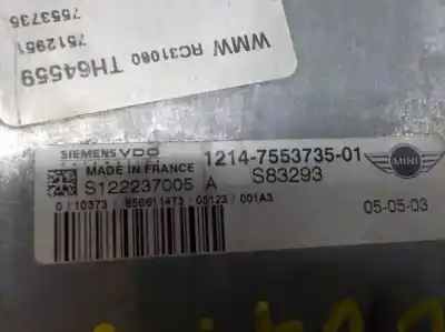 Second-hand car spare part ecu engine control for mini mini (r50,r53) 1.6 16v cat 116 cv / 85 kw oem iam references 12147553710 s83293 1214755373501