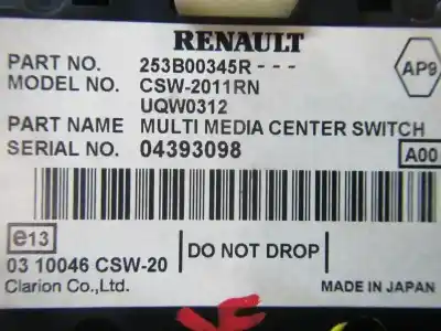 Second-hand car spare part multifunction switch for renault laguna grandtour iii 2.0 dci diesel cat oem iam references 253b02542r  253b00345r