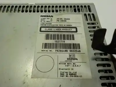 Second-hand car spare part audio system / radio cd for nissan navara pick-up (d40m) 2.5 dci cat oem iam references 28185eb40b  28185eb40b
