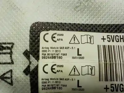 Pièce détachée automobile d'occasion airbag de porte avant gauche pour citroen c3 aircross 1.5 blue-hdi fap références oem iam 9824480480  9824498180