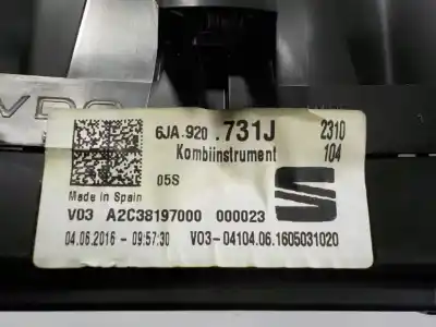 Автозапчасти б/у приборная доска за seat toledo iv (kg3) 1.6 tdi ссылки oem iam 6ja920731j a2c38197000 6ja920731j