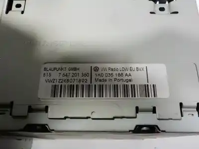 Автозапчастина б/у аудіо система / радіо cd для volkswagen passat b6 variant (3c5) 2.0 tdi посилання на oem iam 1k0057187ax  1k0035186aa