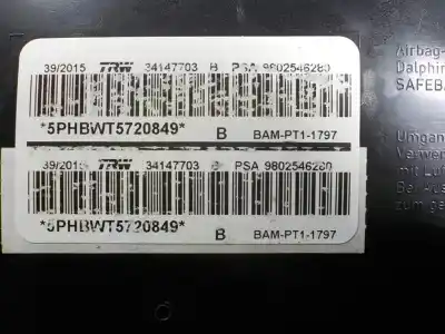 Recambio de automóvil de segunda mano de airbag lateral delantero derecho para citroen c3 1.2 12v vti / puretech referencias oem iam 9802546280 34147703 9802546280