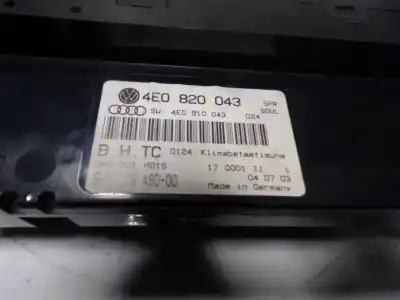 Second-hand car spare part climate control for audi a8 d3 (4e2, 4e8) 4.0 tdi quattro oem iam references 4e0820043f5pr  4e0820043