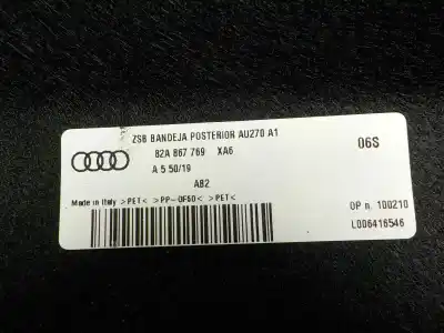 Pièce détachée automobile d'occasion plage arrière pour audi a1 sportback (gba) 30 tfsi s line références oem iam 82a867769  