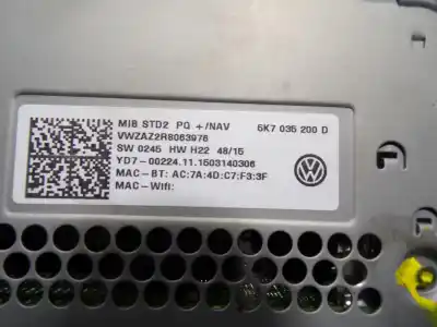 Second-hand car spare part audio system / radio cd for volkswagen tiguan (5n2) 2.0 tdi oem iam references 5k7035200d  5k7035200d