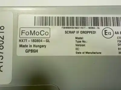 Автозапчастина б/у аудіо система / радіо cd для ford ecosport (cr6) 1.0 ecoboost cat посилання на oem iam 2638092 hx7t18d804gl hx7t18d804gl