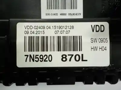 Peça sobressalente para automóvel em segunda mão quadrante por seat alhambra (710) 4kids reference referências oem iam 7n5920870l a2c81397500 7n5920870l