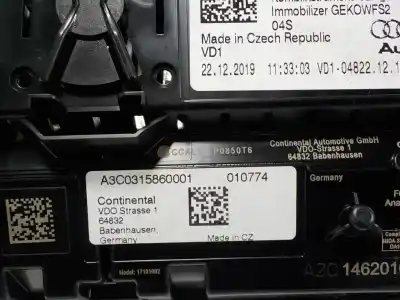 Piesă de schimb auto la mâna a doua ceas bord pentru audi a1 sportback (gba) 1.0 tfsi referințe oem iam 82a920700a  82a920700a