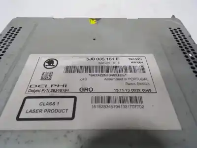 Second-hand car spare part audio system / radio cd for skoda rapid spaceback (nh1) 1.6 tdi oem iam references 5j0035161e  5j0035161e