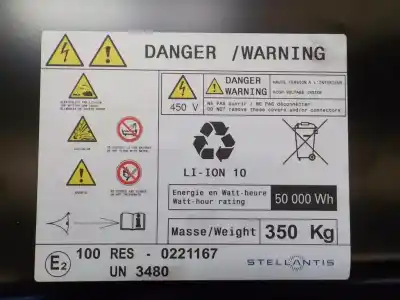 Second-hand car spare part battery for opel corsa f electric oem iam references   9858085480
