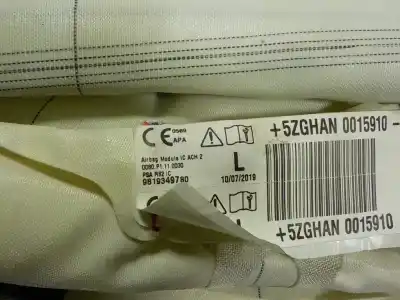 Second-hand car spare part front left curtain airbag for peugeot 508 ii (fb_, fh_, f3_) 1.5 bluehdi 130 (fbyhzj fbyhzr) oem iam references 9819349780  9819349780