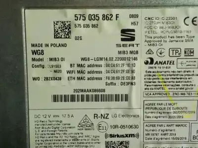 Peça sobressalente para automóvel em segunda mão módulo / sistema de navegação gps por seat arona (kj7, kjp) 1.0 tsi referências oem iam 575035862f  575035862f