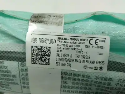 Second-hand car spare part front left curtain airbag for skoda octavia lim. (5e3) 2.0 tdi oem iam references 5e0880741  