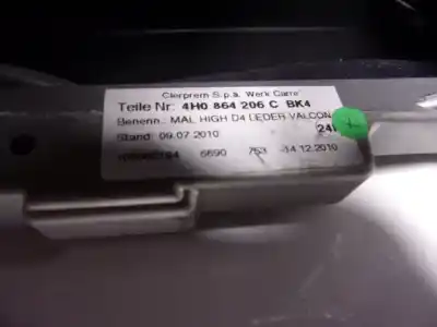 Автозапчастина б/у центральний подлокник для audi a8 (4h) 4.2 tdi quattro largo посилання на oem iam 4h0864206cbk4  4h0864206c