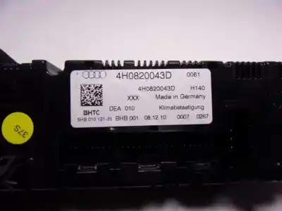 Автозапчастина б/у клімат-контроль для audi a8 (4h) 4.2 tdi quattro largo посилання на oem iam 4h0820043gdea  4h0820043d
