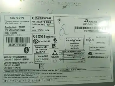 Автозапчастина б/у аудіо система / радіо cd для smart forfour 1.0 cat посилання на oem iam a4539003602  a4539003602