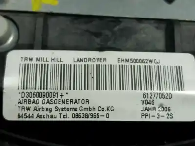 Автозапчастина б/у передня ліва подушка безопасности для land rover range rover (lm) td6 hse посилання на oem iam ehm500052wqj  61277052