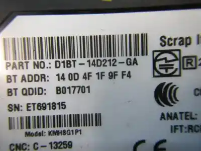 Автозапчастина б/у електронний модуль для ford fiesta (ccn) titanium посилання на oem iam 2117587  d1bt14d212ga